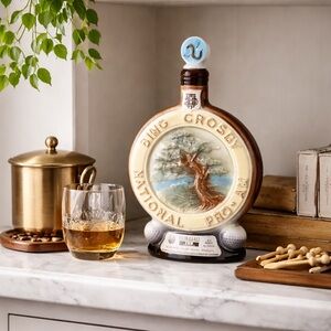 Vintage Jim Beam Bing Crosby National Pro Am Golf Decanter Bottle Collectible